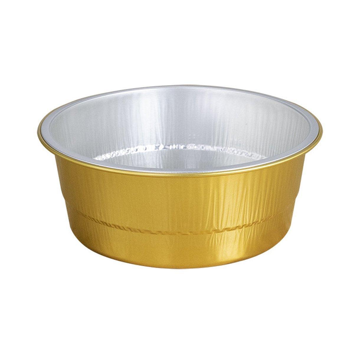 50PCS Thickened Round Aluminum Foil Containers with Plastic Lids - 1130ml