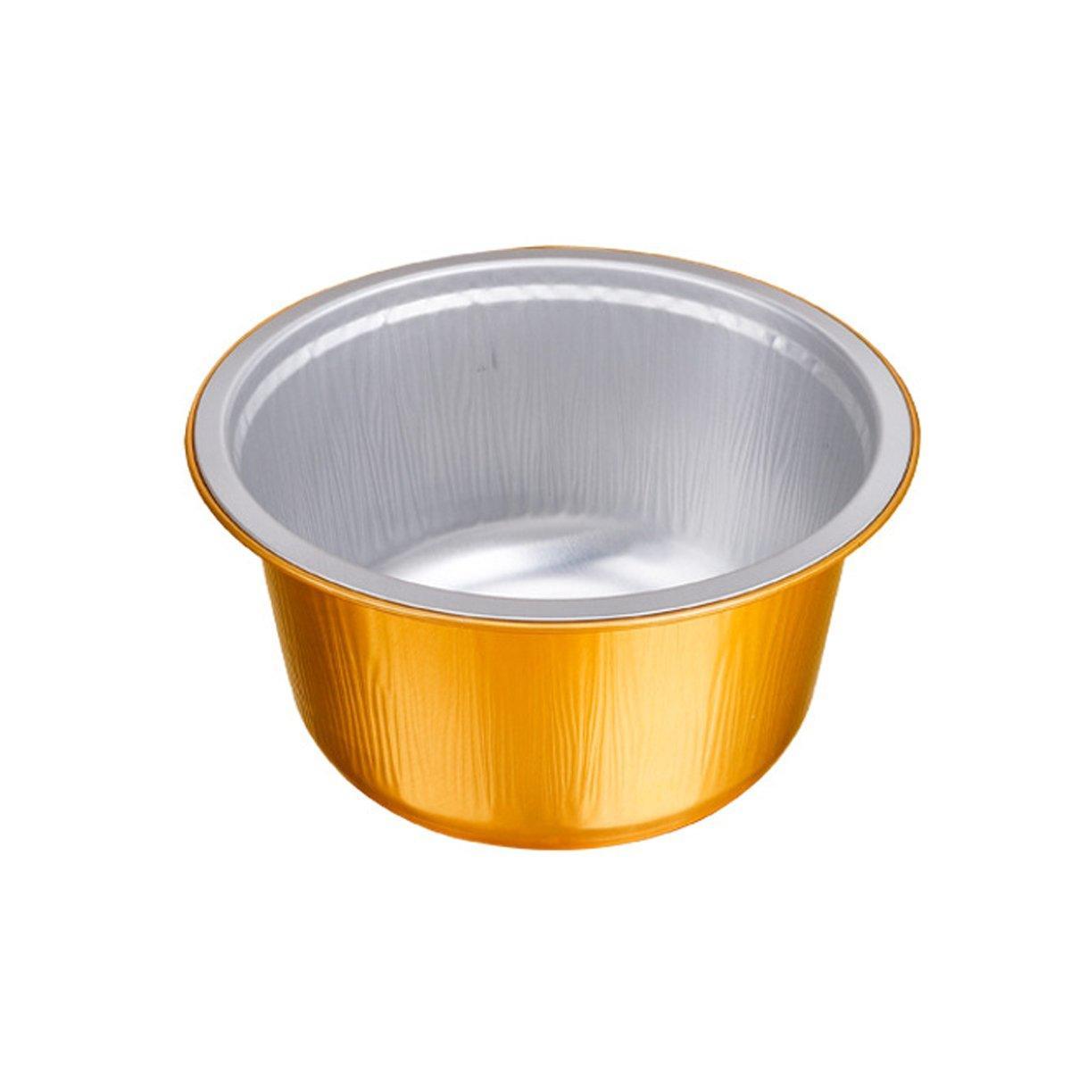 50PCS Thickened Round Aluminum Foil Containers with Plastic Lids - 1130ml
