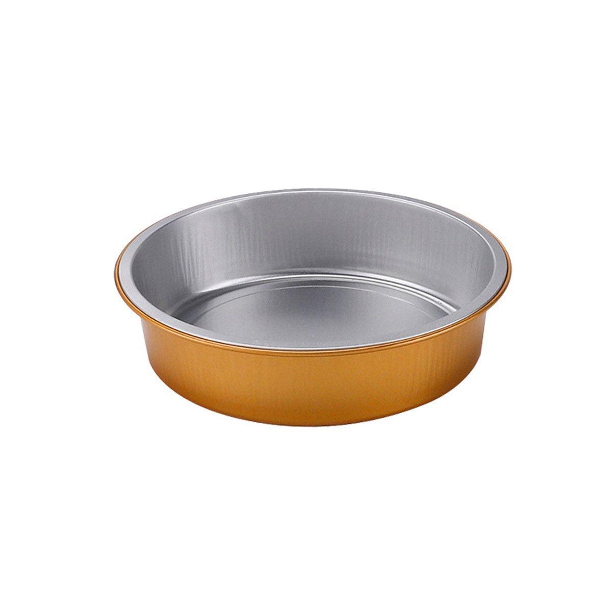 50PCS Thickened Round Aluminum Foil Containers with Plastic Lids - 620ml