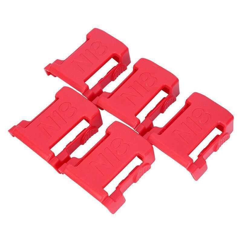 5Pcs Battery Mount Holder Stand For Milwaukee M18 18V Tool Battery Accessories - Black