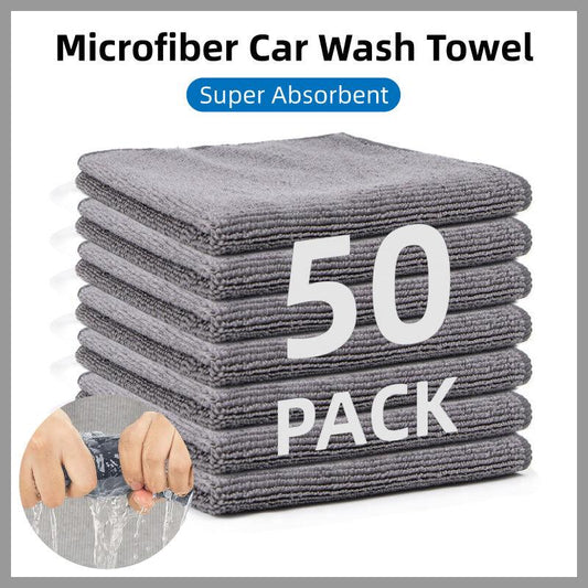 50pcs Microfibre Cleaning Cloths Household Car Dusting Wipes Reusable Soft Towel