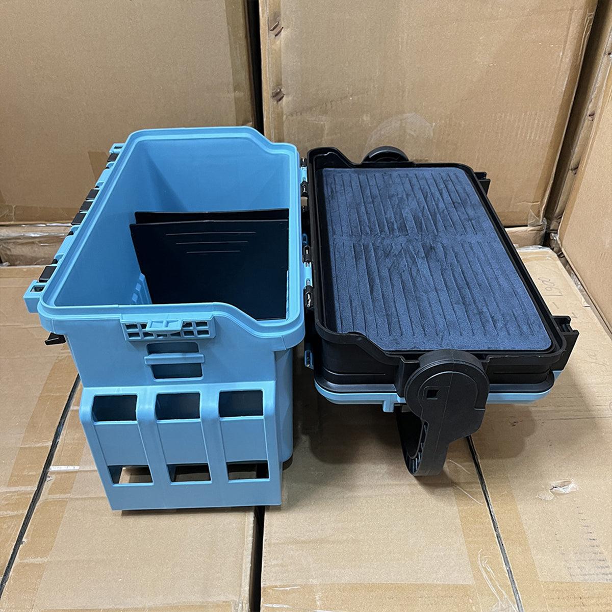 Multifunctional Fishing Tackle Box Portable Gear Storage Case Organizer Tool Box - Blue