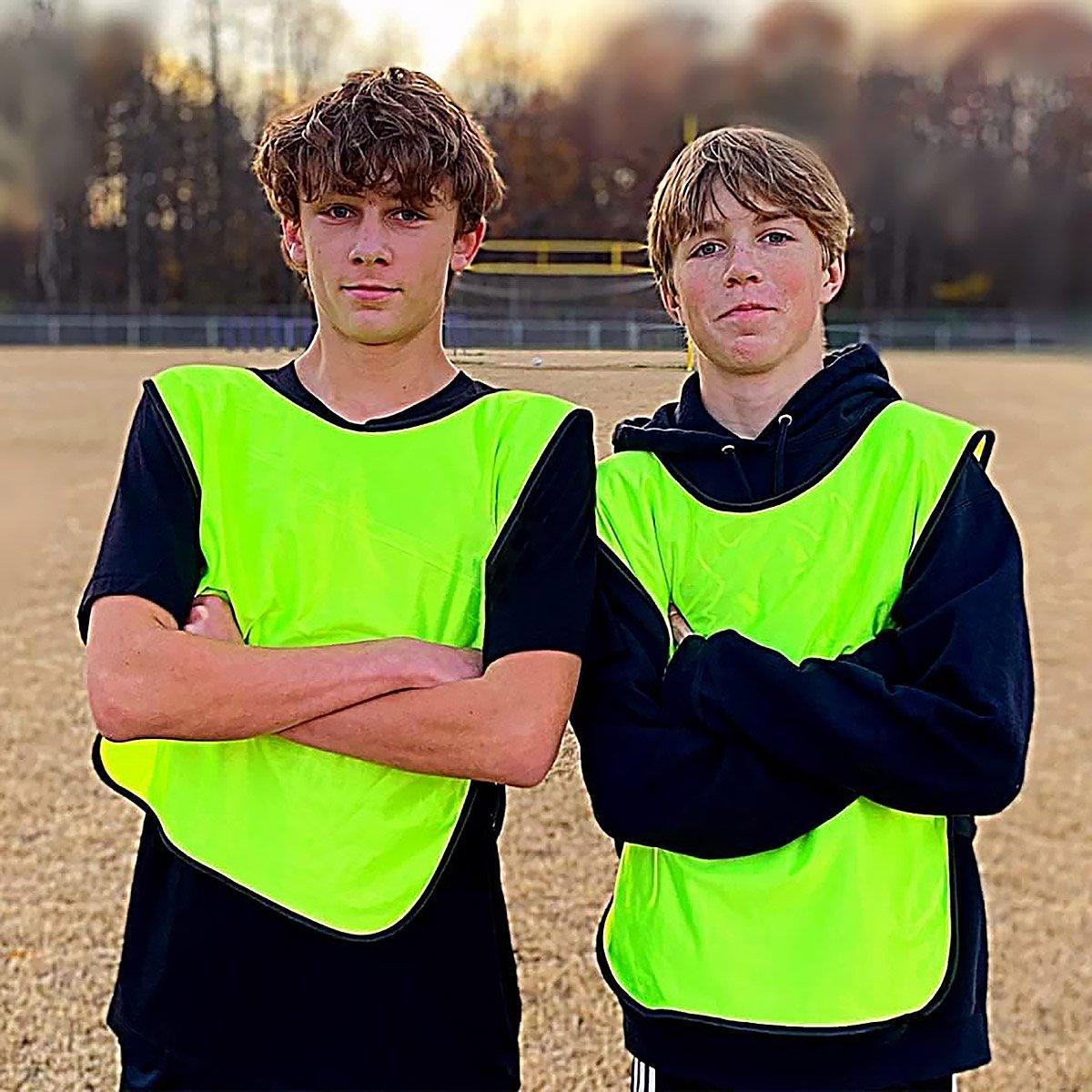 6X Sports Training Bibs Soccer Vests Group Team Bibs Basketball Cricket Football - Grass Green-S