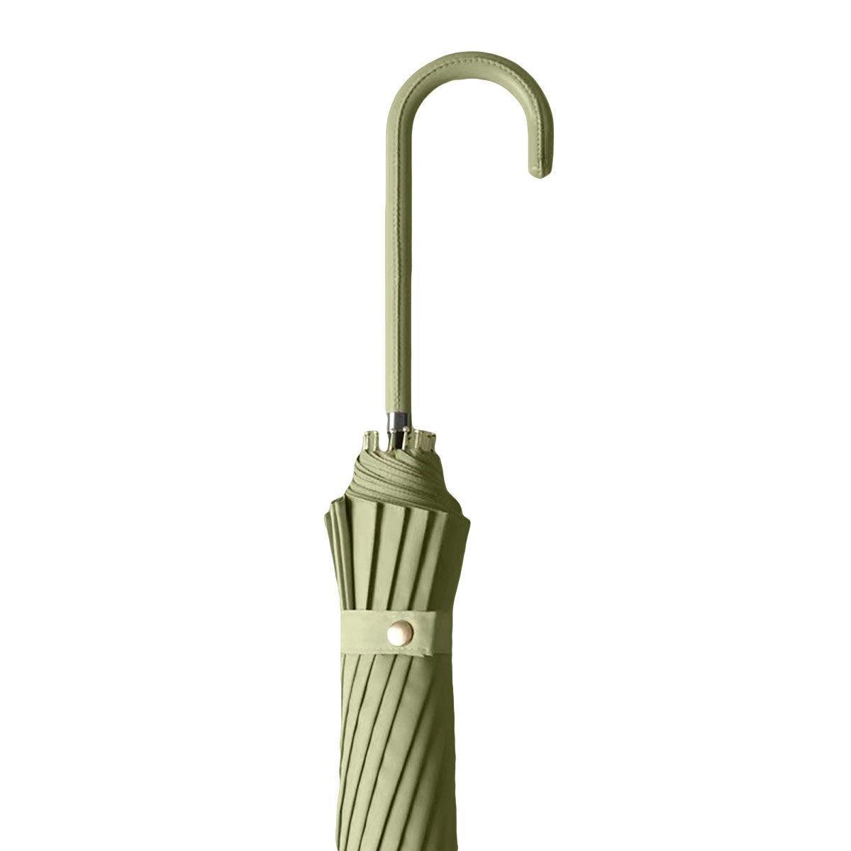 Large 16 Bone Automatic Umbrella Unisex Long Handle Dual Use Rain Sun Umbrella - Beige