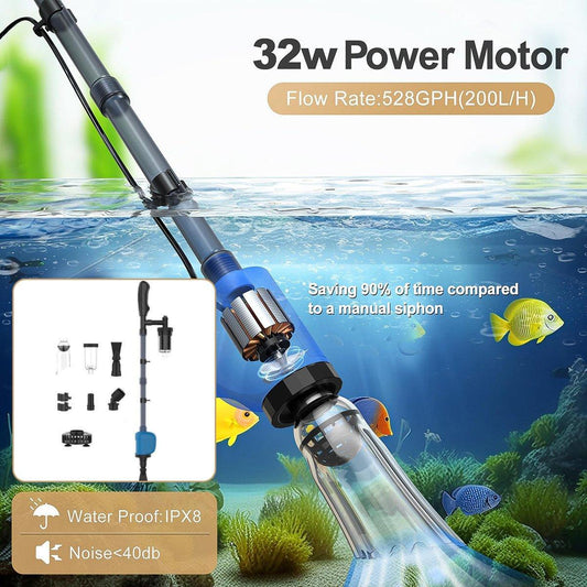 Aquarium Multi-function Water Changer Suction Pump For Tank Cleaning Fish Waste