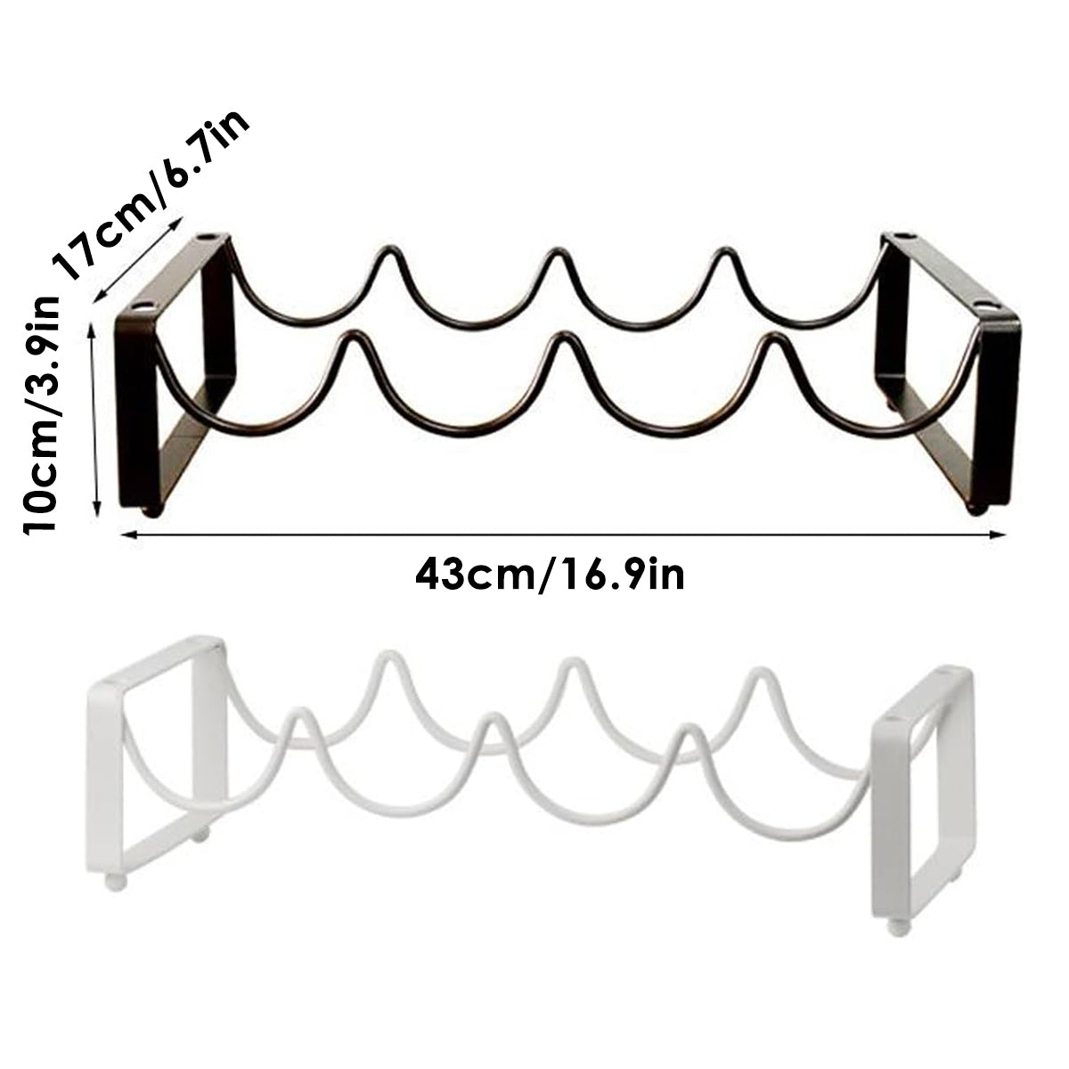 Iron Wine Rack Bottle Holder Metal Display Stand Tabletop Decorative Storage - Brown