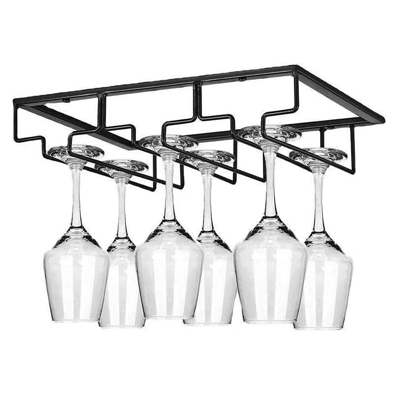 8/7/6/5/4/3 Slots Wine Glass Rack Holder Hanger Hanging Bar Storage Drying Rack - 8 Slots