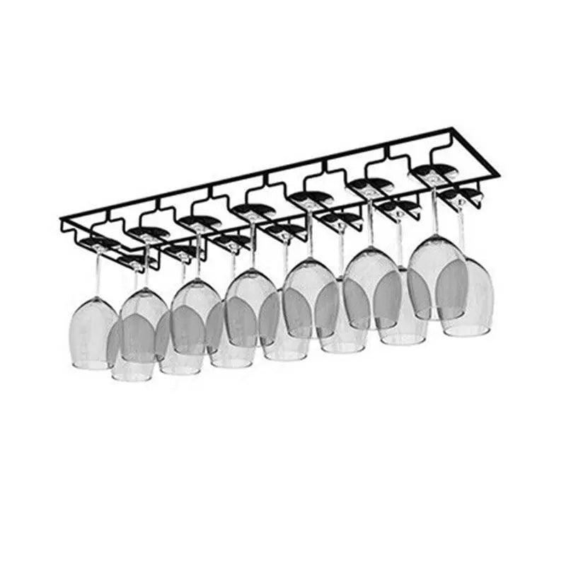 8/7/6/5/4/3 Slots Wine Glass Rack Holder Hanger Hanging Bar Storage Drying Rack - 8 Slots
