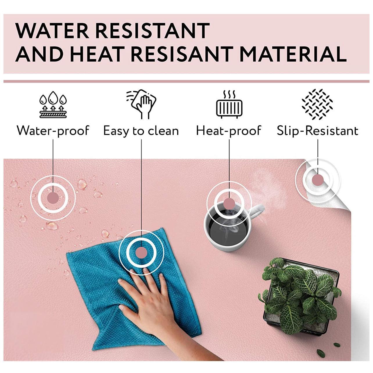 Large Leather Gaming Mouse Pad Waterproof Desk Keyboard Mat 120 x 60cm - Wine Red