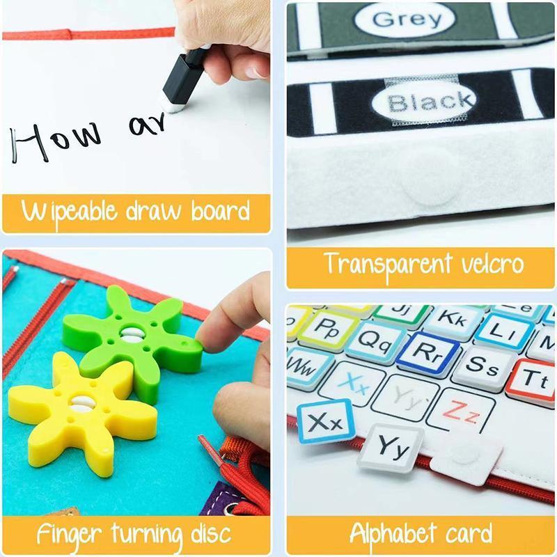 Educational Montessori Busy Board Sensory Activity Book Learning Toy for Early Skills