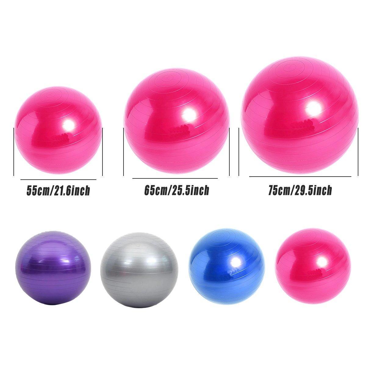 Explosion-Proof Thickened Inflatable Yoga Ball Massage Fitness Stability Ball - Blue - 65cm