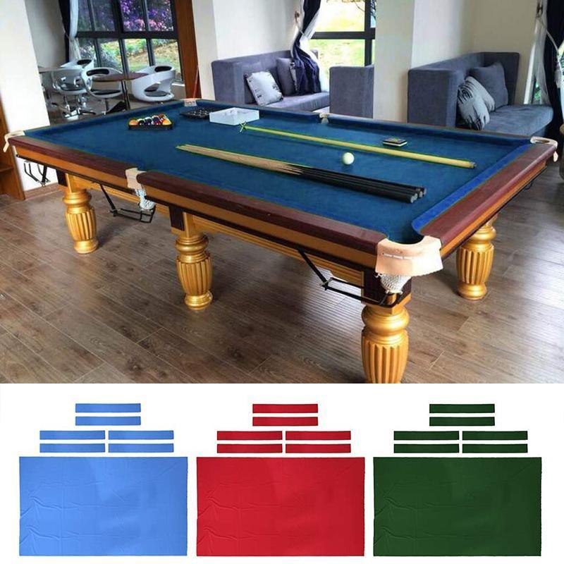 7Pcs Billiard Snooker Pool Table Cover Cloth W/ Felt Strip Heavy Duty 9FT - Blue