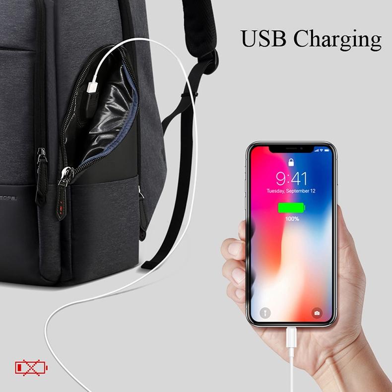 Large Capacity Waterproof Business Shoulder Bag With Usb Port - 37X21X47.5Cm In Black