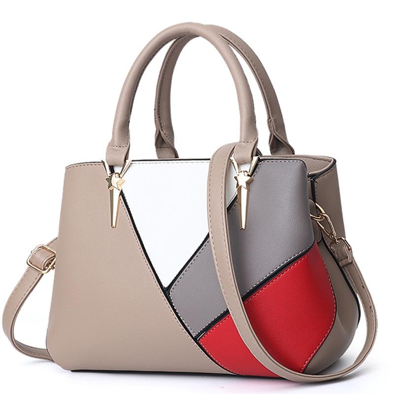 Colourblock Ladies Handbag - Pu Material - Pink
