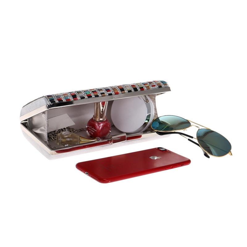 Gold Diamond Square Handbag for Fashion Banquets and Parties