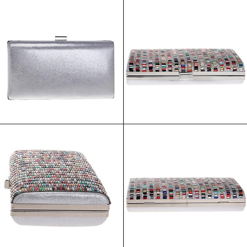 Gold Diamond Square Handbag for Fashion Banquets and Parties