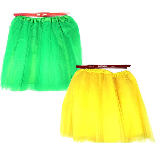 2x Tulle Ballerina Tutu, Yellow & Green ¨C Medium, 3-Layer Adult Costume Australia Day