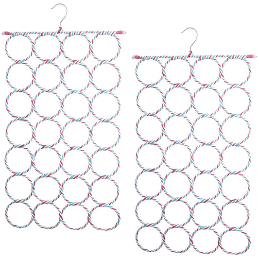 2x 24 Hole Scarf Hanger Holder Storage Tie Belt Scarf Organiser Space Saver