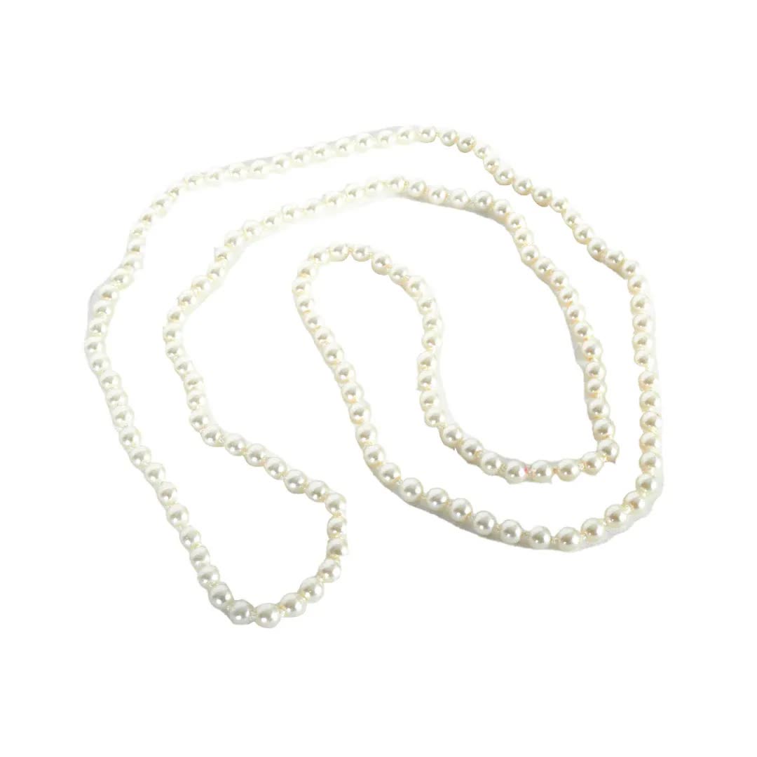 Long Faux Pearl Necklace – 1920s Flapper Costume Accessory or Vintage-Inspired Look