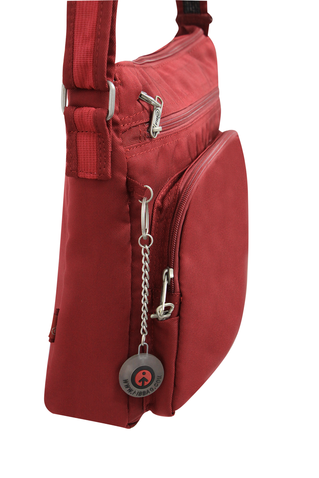 FIB Mens Crossbody Bag Satchel Adjustable Shoulder Strap Travel - Burgundy