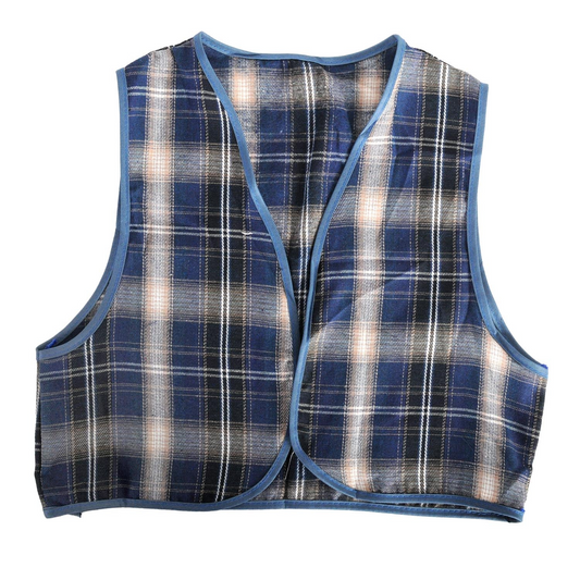 Childrens Blue Checkered Party Costume Vest Boys Kids Victorian, Cowboy or 1920s Style