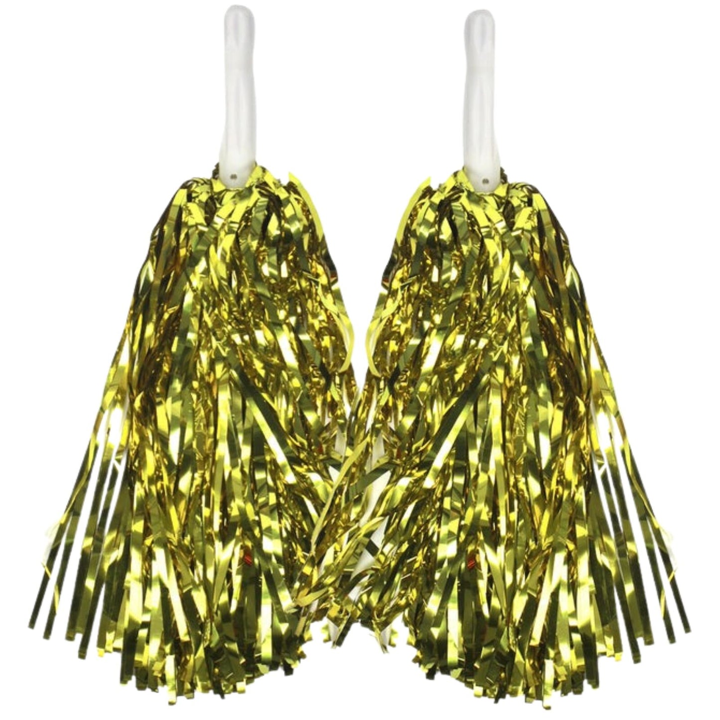 Green & Yellow Metallic Cheerleading Pom Poms ¨C 2-Pack (1 Green Pair & 1 Yellow Pair) Australia Day