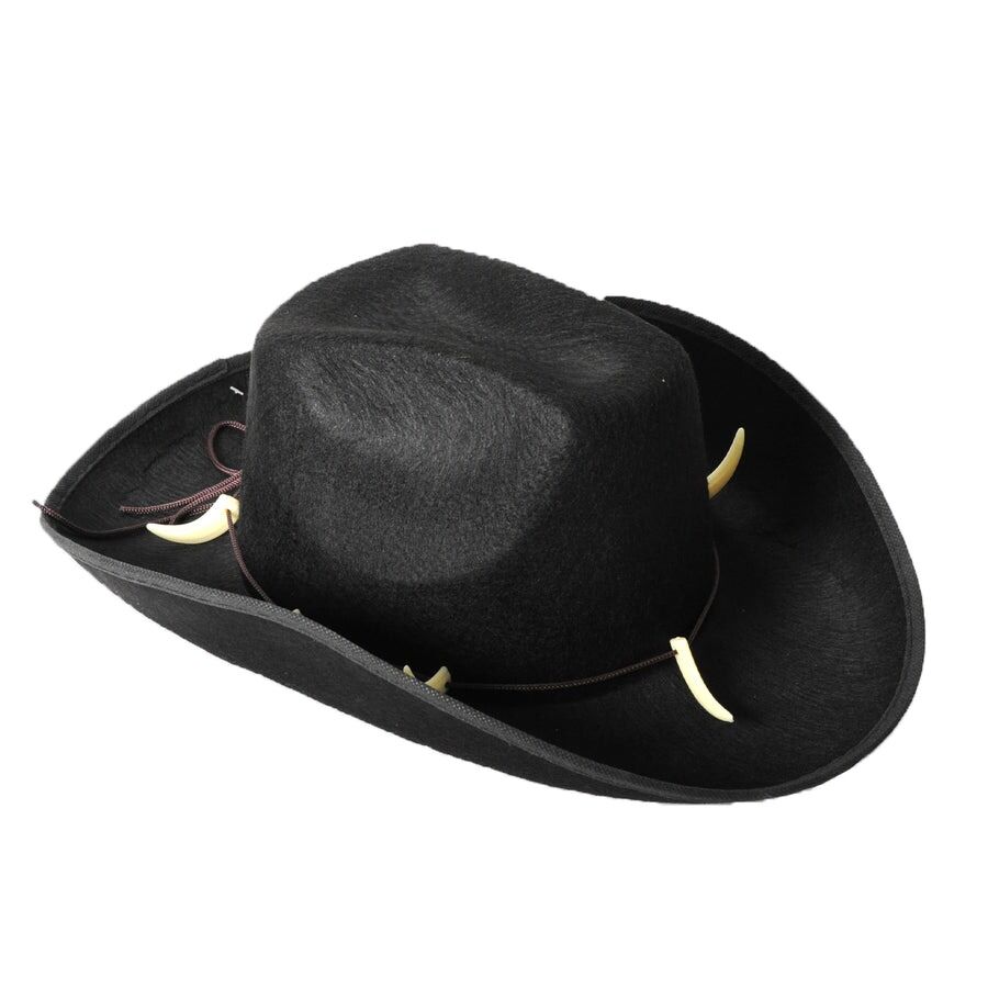 Crocodile Dundee-Style Black Cowboy Hat ¨C Adjustable Chin Cord for Outback & Western Themes