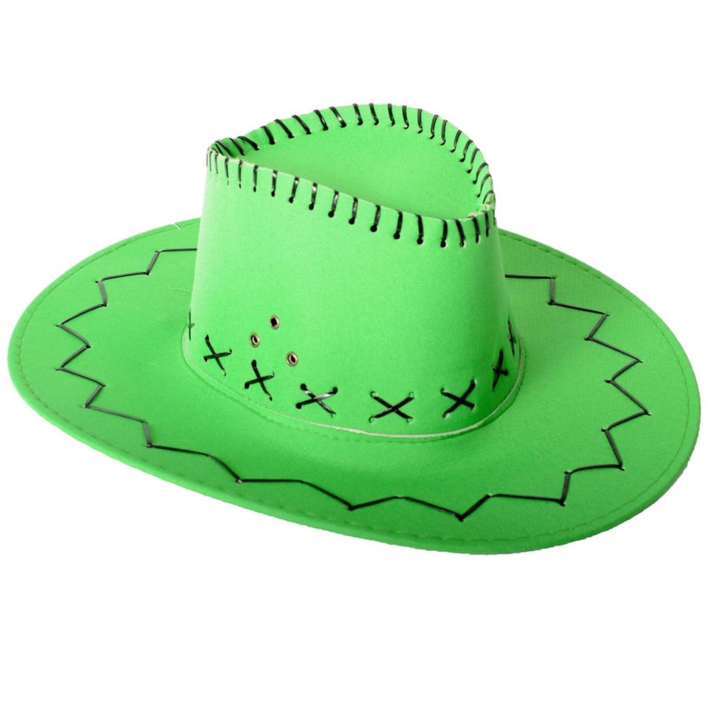 Fluro Green Cowboy Hat with Adjustable Chin Cord ¨C Fun Western-Themed Australia Day