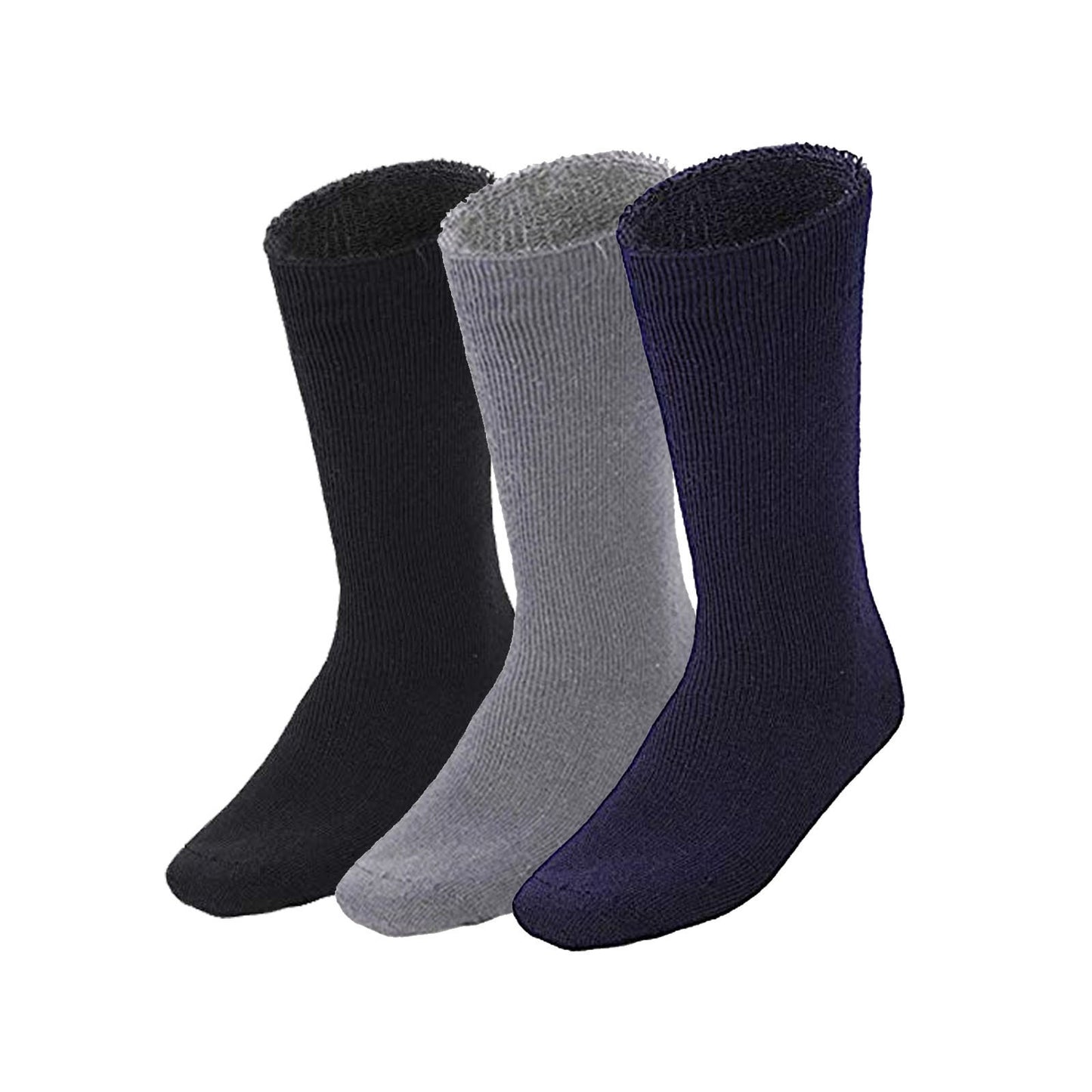 3 Pairs BAMBOO SOCKS Mens Heavy Duty Premium Thick Work Socks Cushion BULK - Assorted Colour Pack - 11-14