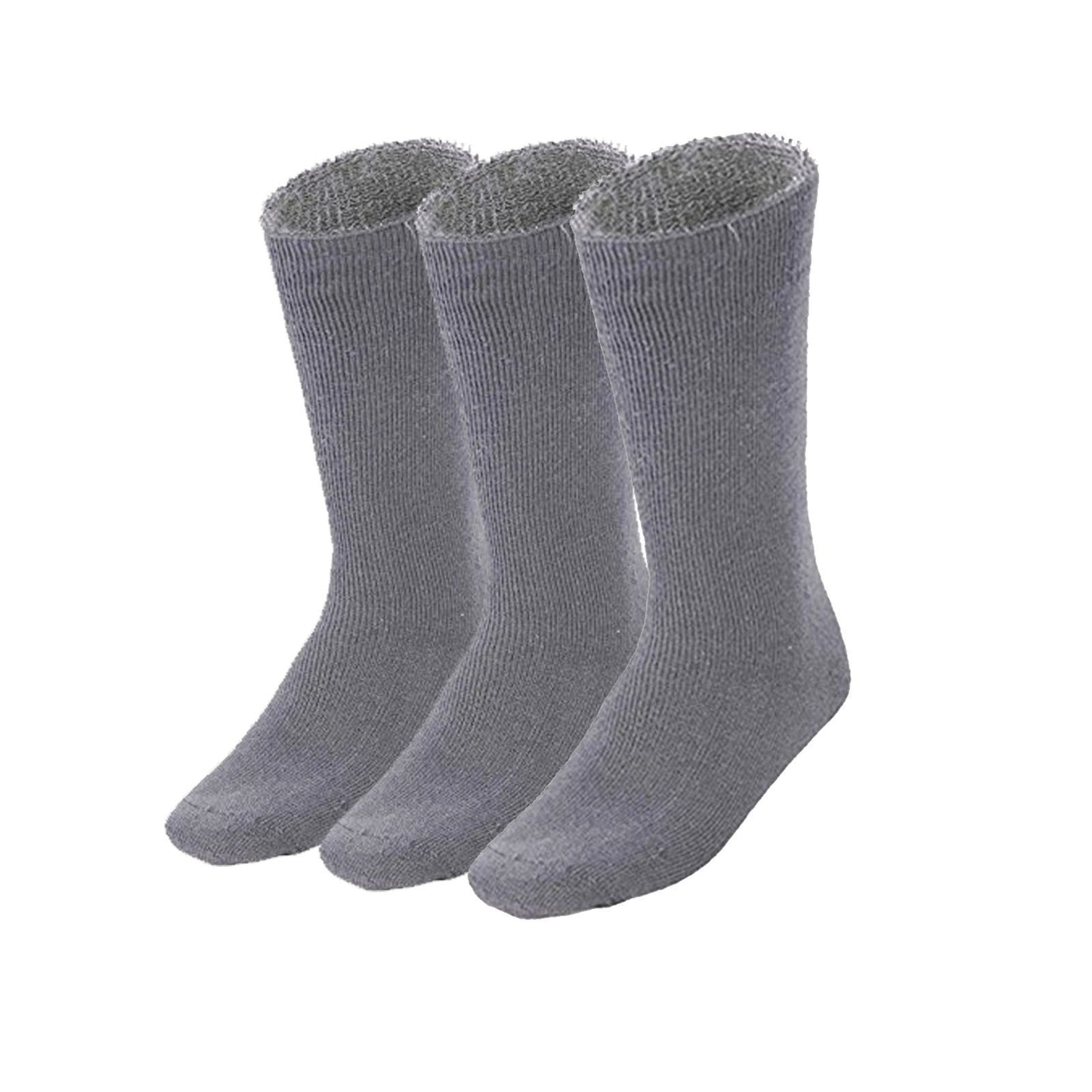 3 Pairs BAMBOO SOCKS Mens Heavy Duty Premium Thick Work Socks Cushion BULK - Charcoal Grey - 6-11