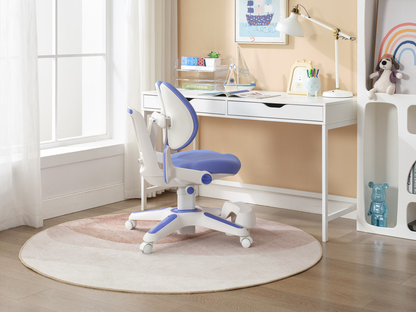 Ergonomic Children Kids Study Chair Set Height Adjustable - Blue