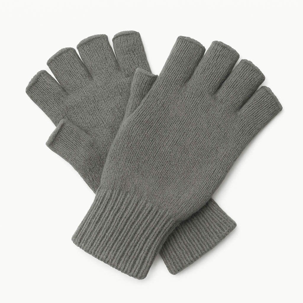 DENTS 3M THINSULATE Polar Fleece Fingerless Gloves Warm Knitted Insulation - Charcoal