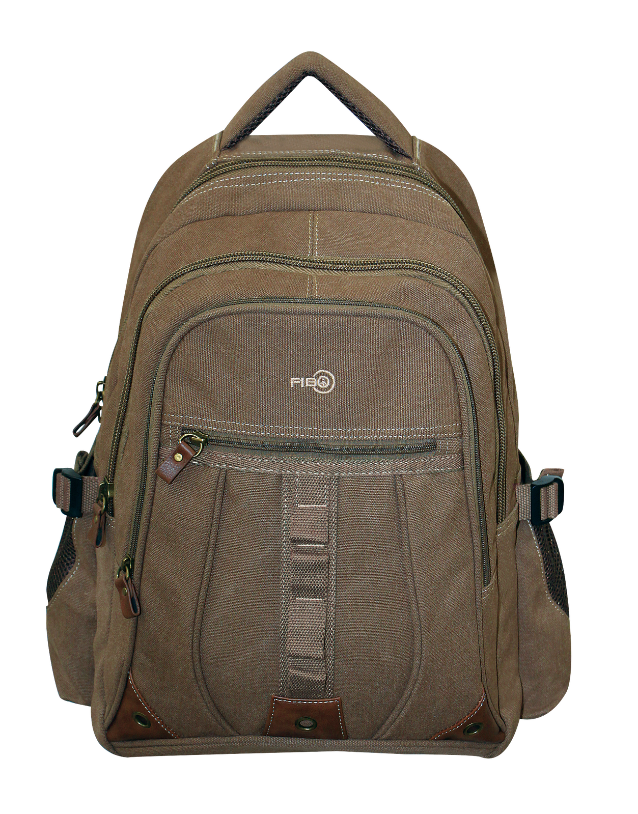 FIB Washed Canvas Backpack Bag in Khaki
