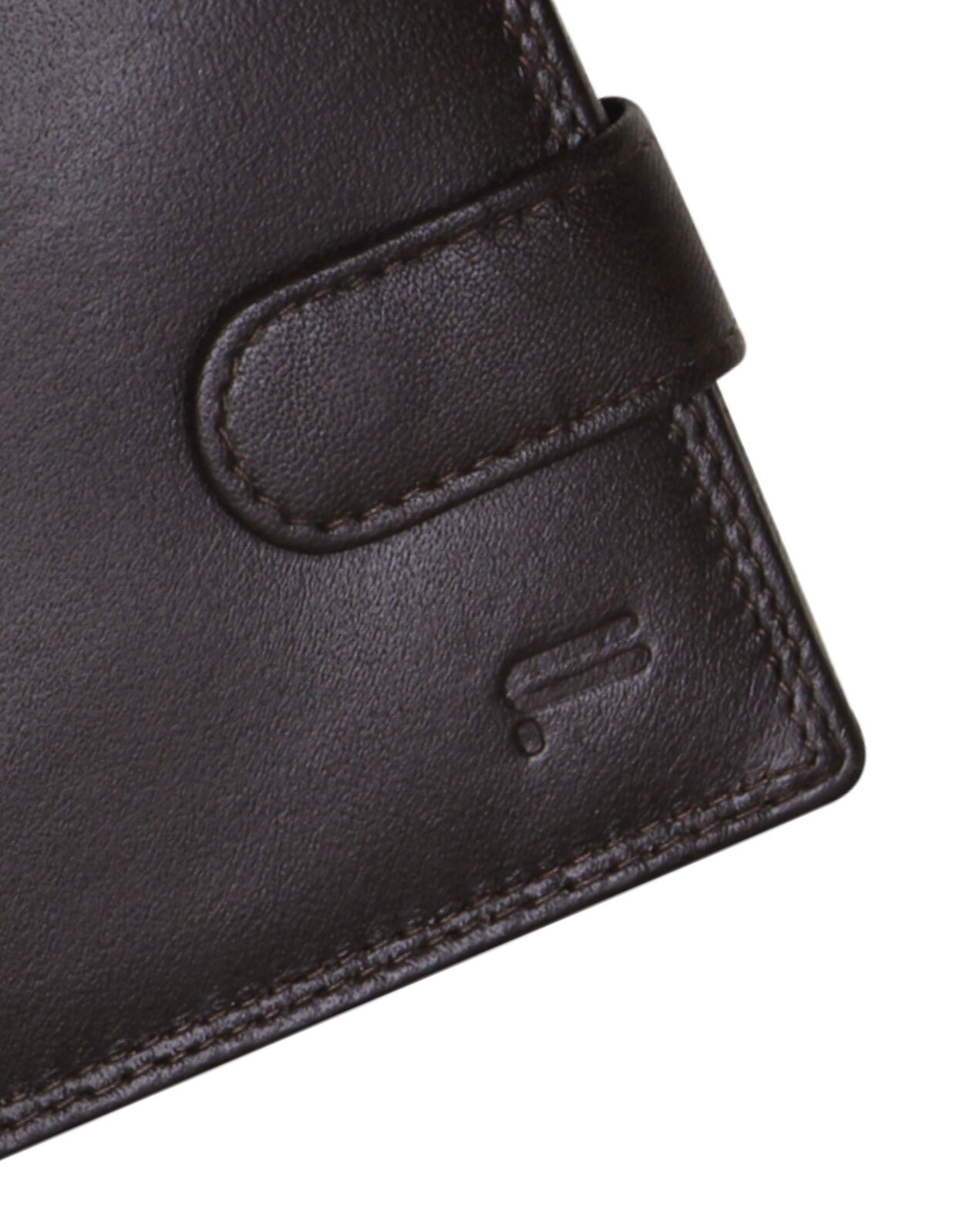 Futura Mens RFID Leather Coin Fold Over Wallet - Brown