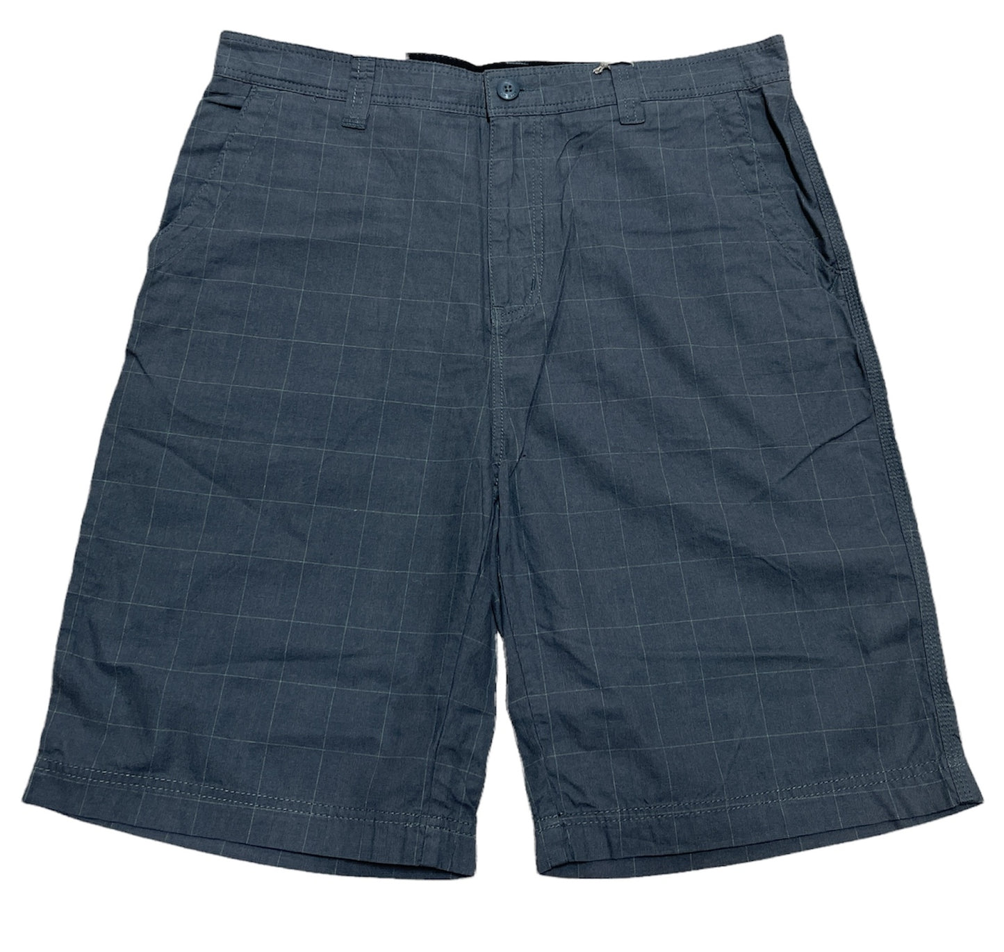 Mens 100% Cotton Summer Shorts - Check Grey - L/34