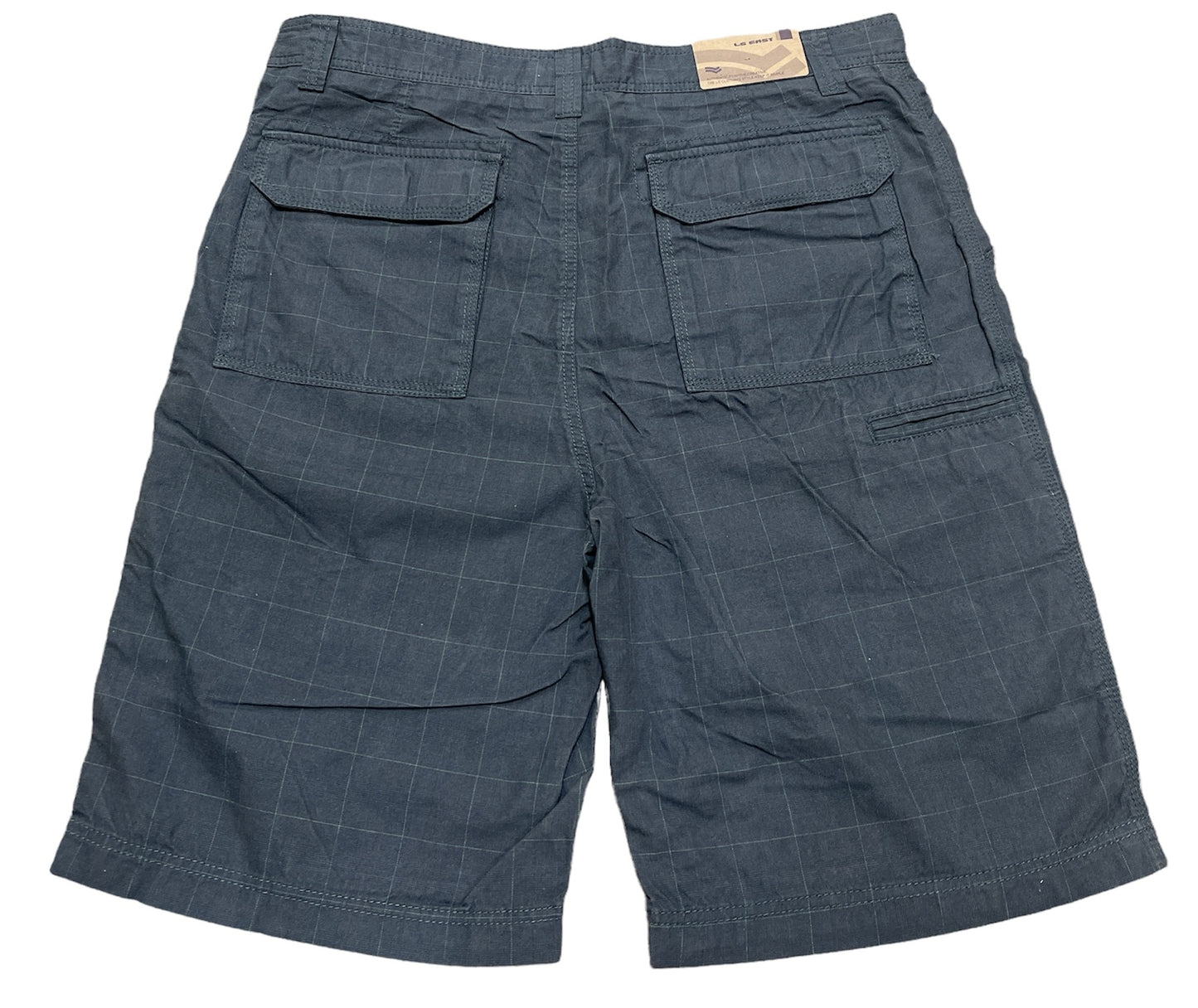 Mens 100% Cotton Summer Shorts - Check Grey - M/32