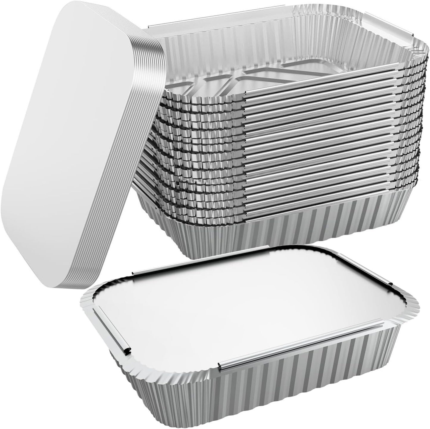 240x Aluminium Disposable Foil Food Container Trays Pans w/ Lids Covers Bulk  24cm*18cm*6cm