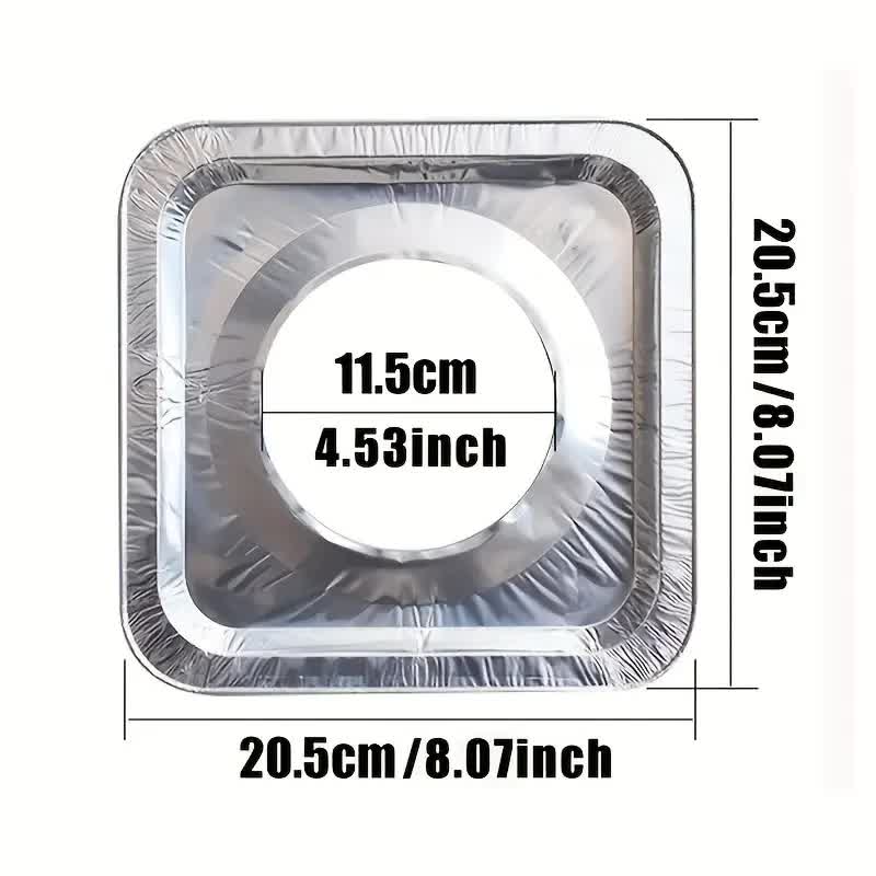 480x Aluminium Disposable Foil Stove Burner Covers Bulk - Square