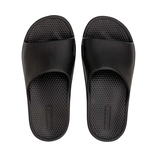 Archline Rebound Orthotic Slides Flip Flop Thongs Slip On Arch Support - Black - Euro 43