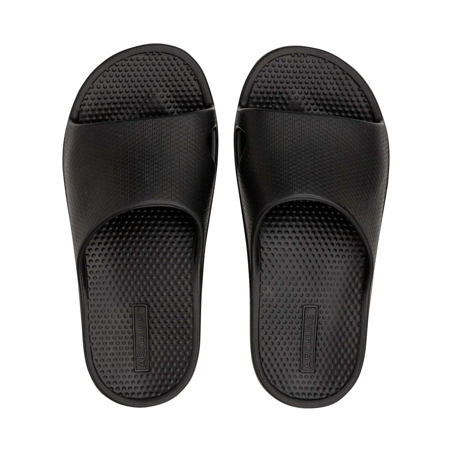 Archline Rebound Orthotic Slides Flip Flop Thongs Slip On Arch Support - Black - Euro 44