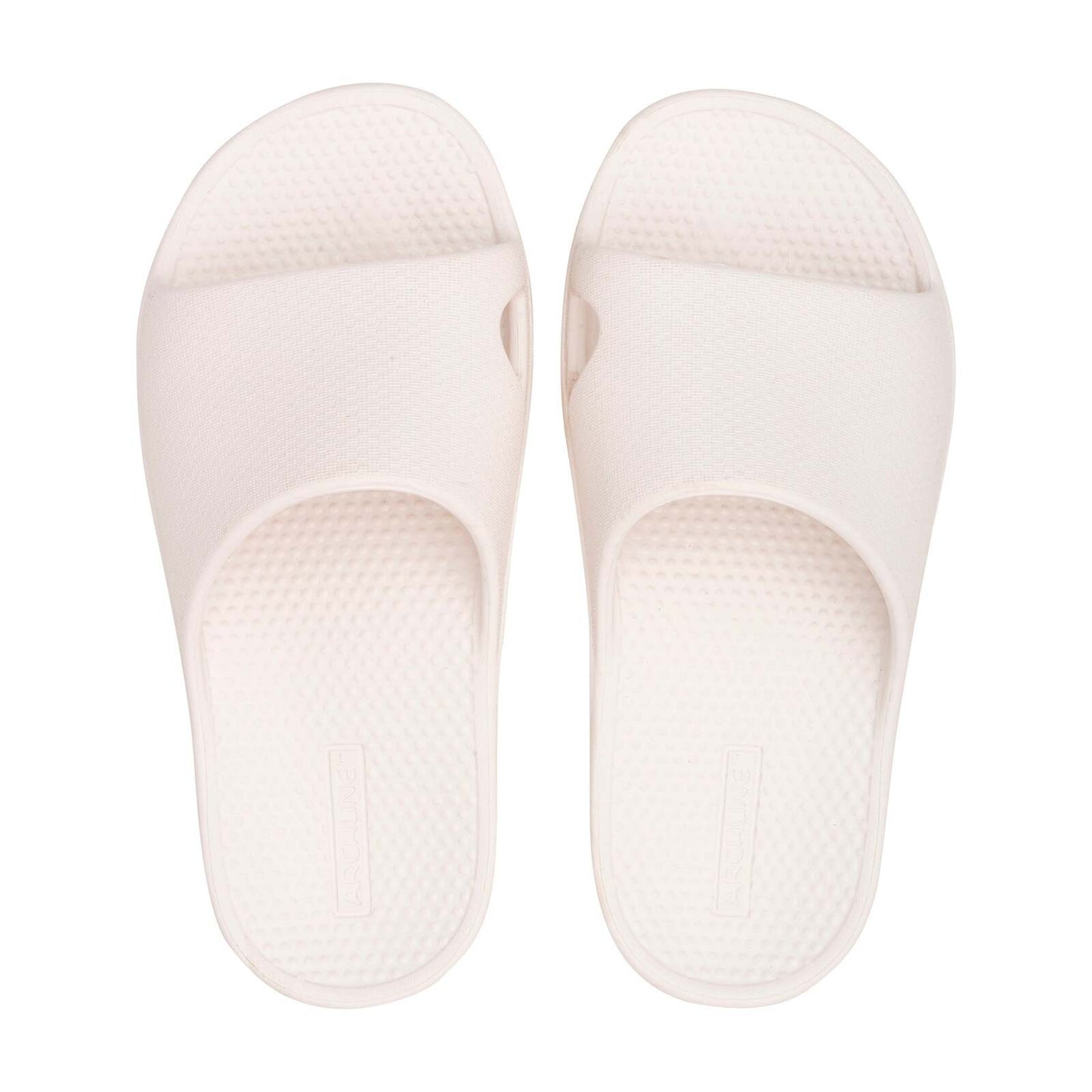 Archline Rebound Orthotic Slides Flip Flop Thongs Slip On Arch Support - White - Euro 38