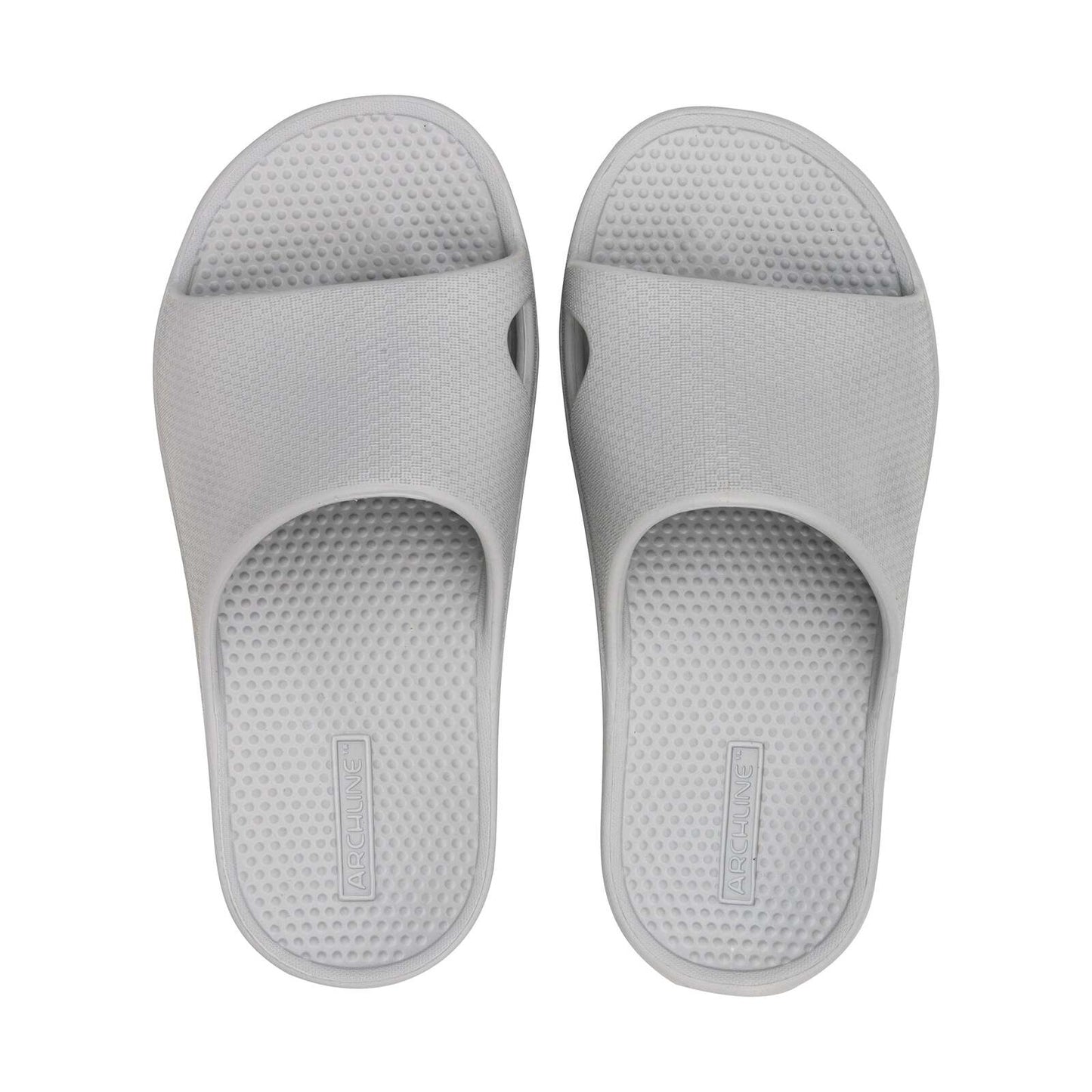 Archline Rebound Orthotic Slides Flip Flop Thongs Slip On Arch Support - Stone Grey - Euro 44