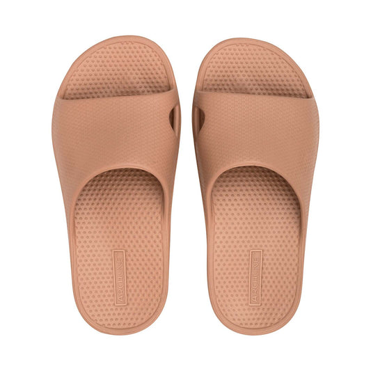 Archline Rebound Orthotic Slides Flip Flop Thongs Slip On Arch Support - Putty - Euro 37