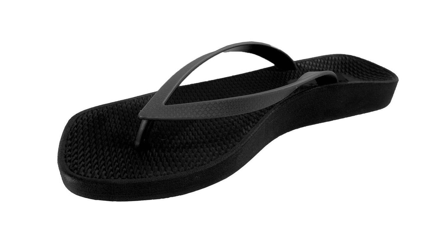 ARCHLINE Breeze Arch Support Orthotic Thongs Flip Flops Arch Support - Black - 41 EUR (Womens 10US/Mens 8US)