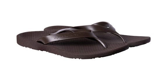 ARCHLINE Orthotic Thongs Arch Support Shoes Footwear Flip Flops Orthopedic - Brown/Brown - EUR 38