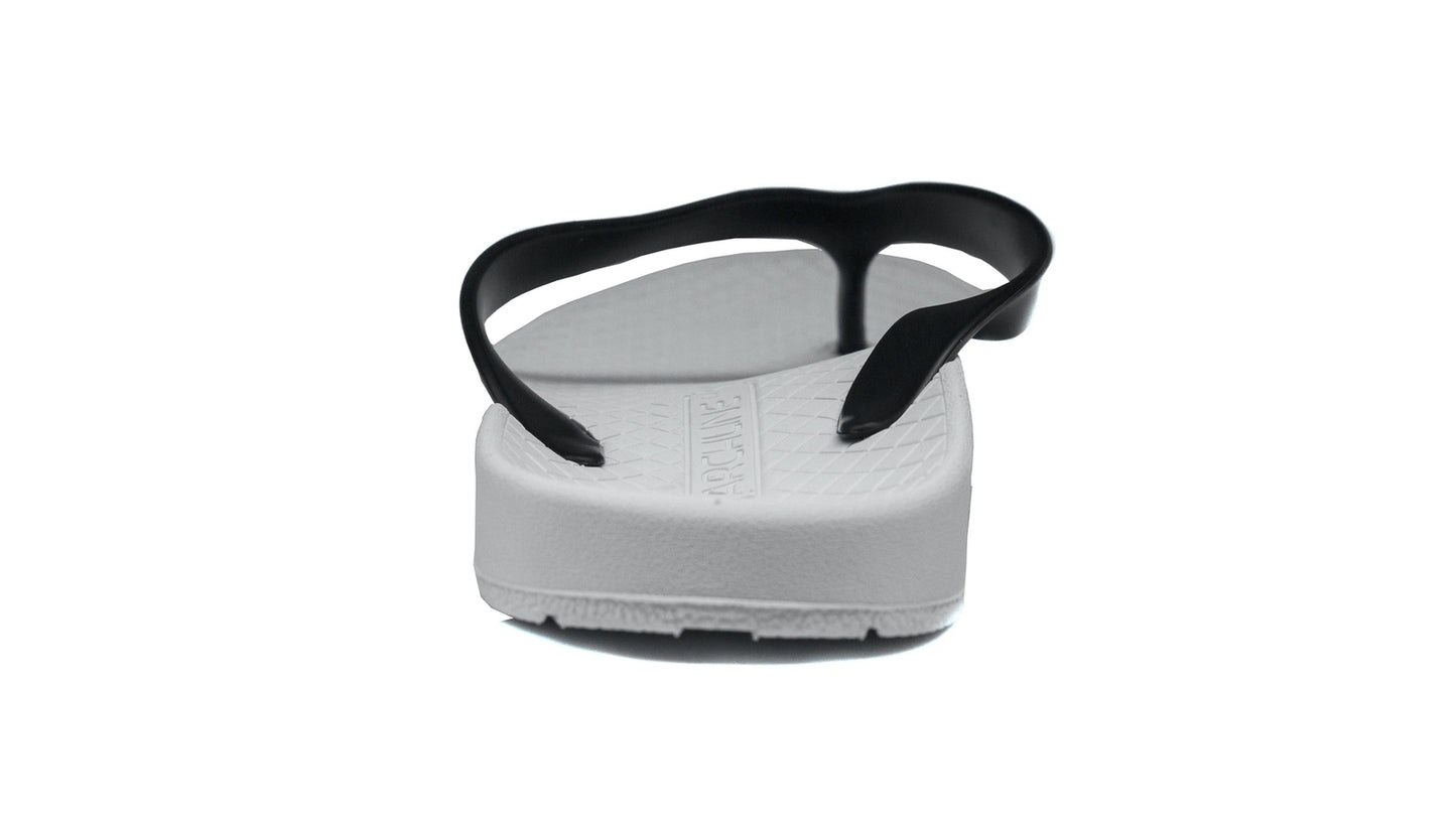 ARCHLINE Orthotic Thongs Arch Support Shoes Footwear Flip Flops Orthopedic - White/Black - EUR 37