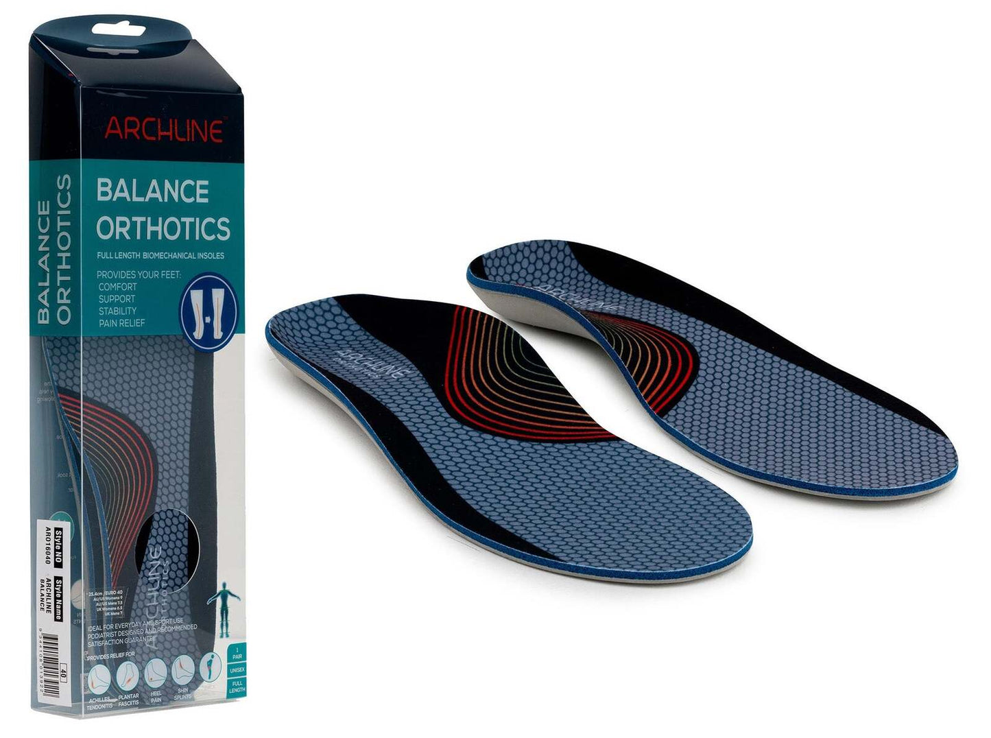 ARCHLINE Orthotics Insoles Balance Full Length Arch Support Pain Relief - EUR 36