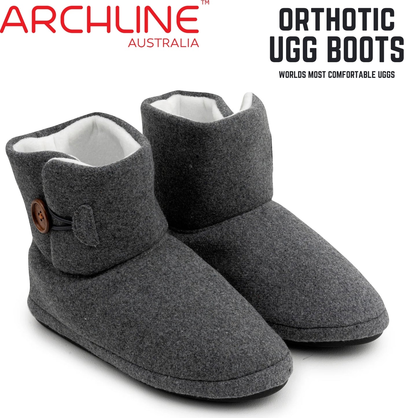 Archline Orthotic UGG Boots Slippers Arch Support Warm Orthopedic Shoes - Grey - EUR 36 (Women's US 5/Men's US 3)