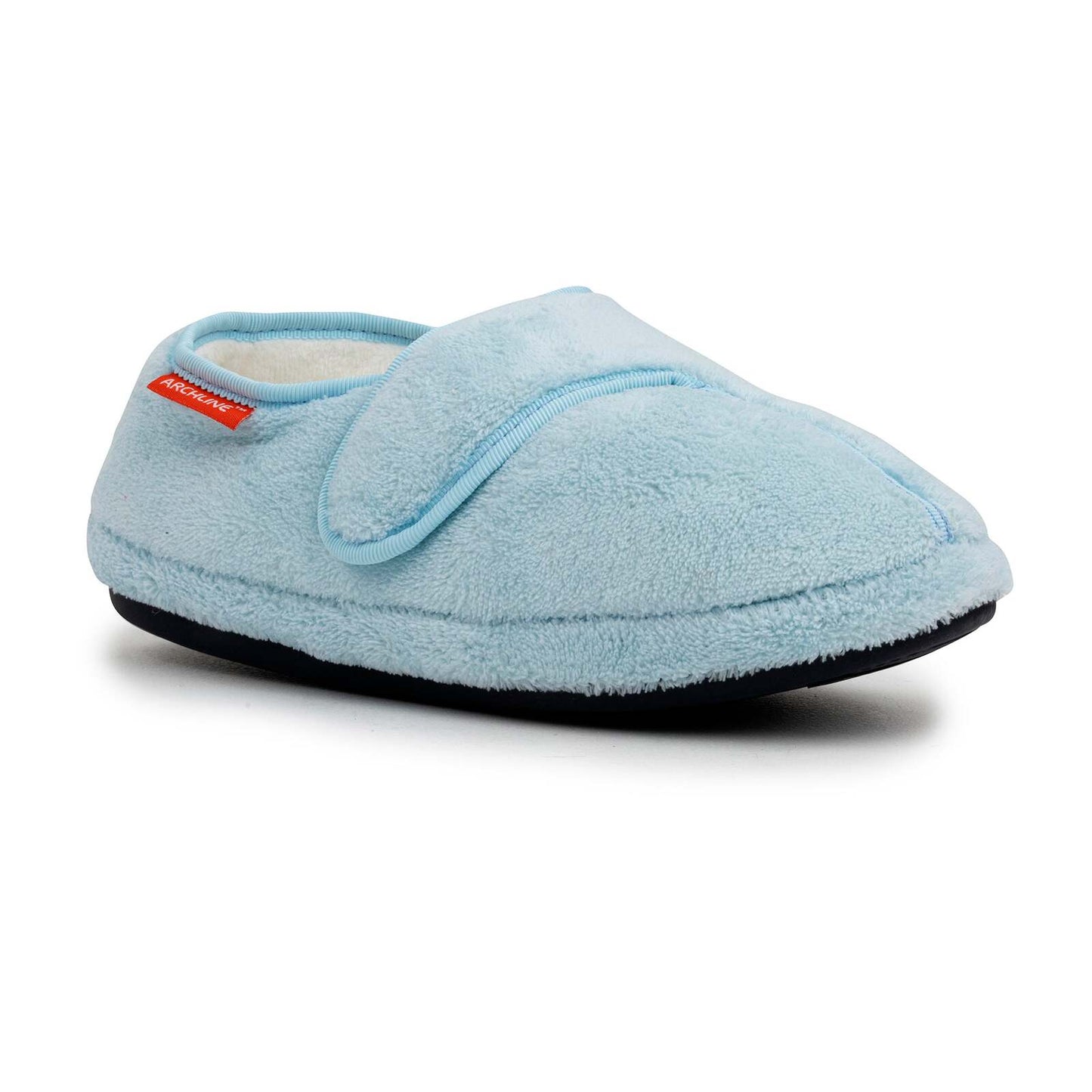 ARCHLINE Orthotic Plus Slippers Closed Scuffs Pain Relief Moccasins - Baby Blue - EU 40