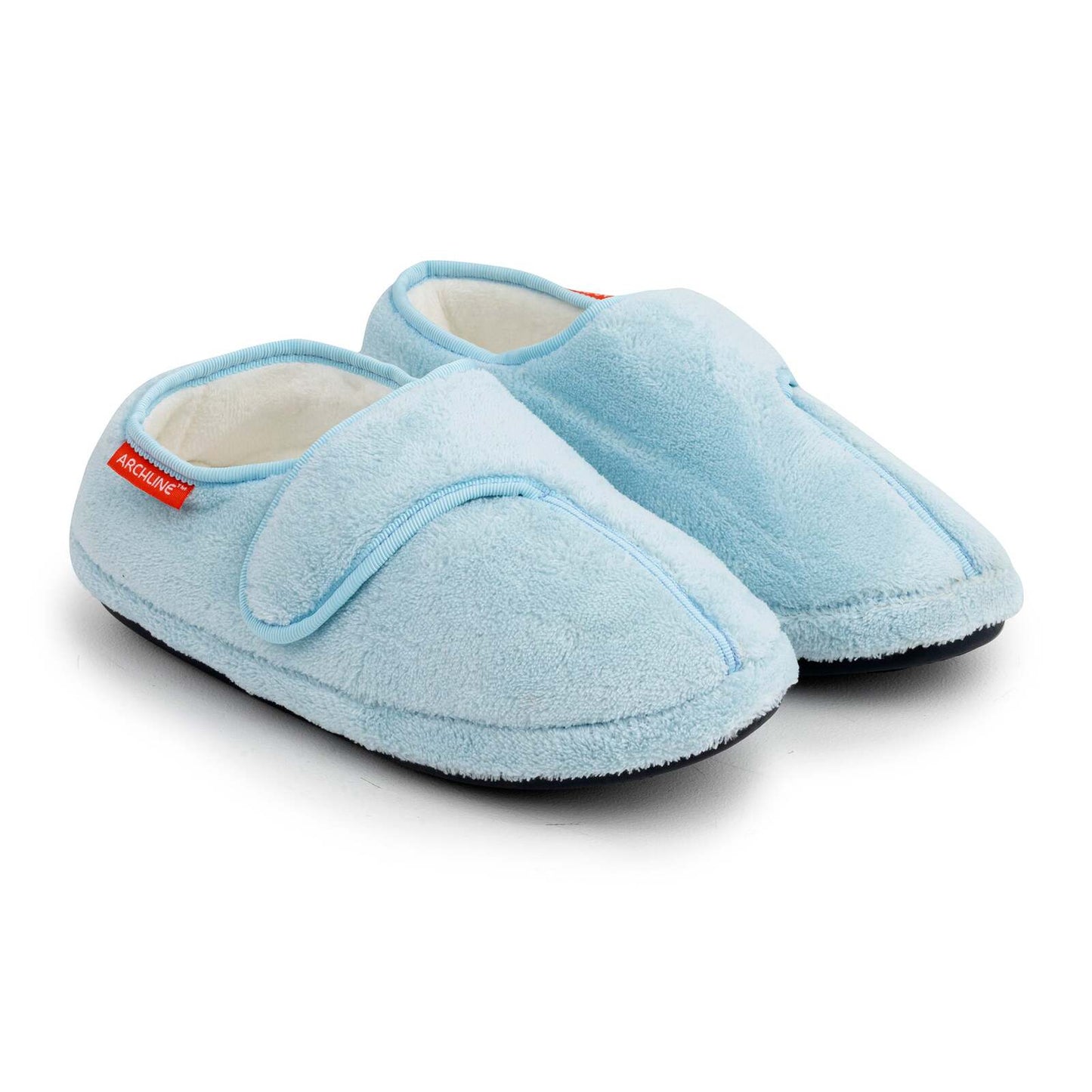 ARCHLINE Orthotic Plus Slippers Closed Scuffs Pain Relief Moccasins - Baby Blue - EU 42